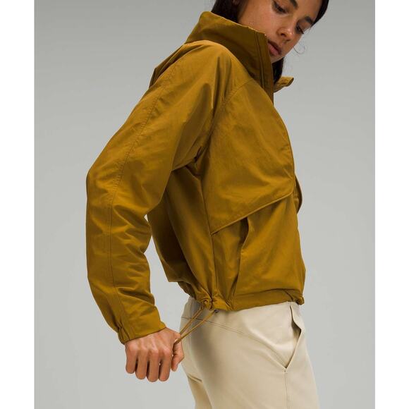 Lululemon Always Effortless Jacket Gold Spice Hooded Full Zip Active Size 6 - Picture 3 of 15